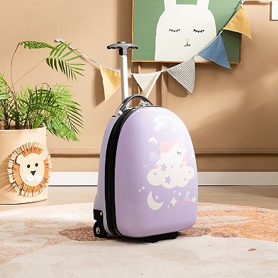 16 Inch Kids Carry-on Luggage Hard Shell Suitcase With Wheels