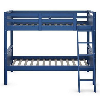 Twin Over Twin Bunk Bed Convertible 2 Individual Beds Wooden