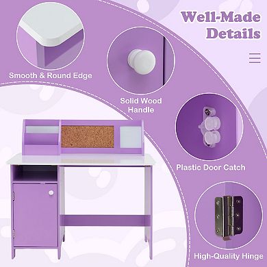 Kids Table And Chair Set For Arts  Crafts  Homework  Home School-purple