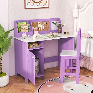 Kids Table And Chair Set For Arts  Crafts  Homework  Home School-purple