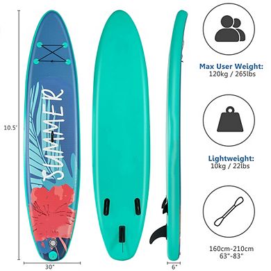 Inflatable Stand Up Paddle Board Surfboard With Bag Aluminum Paddle And Hand Pump-M