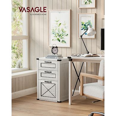 Modern Farmhouse Style Filing Cabinet With 3 Drawers, Printer Stand, Hanging File Folders