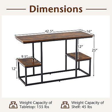 Rustic Tv Console Table For 50 Inches Tvs-Rustic Brown