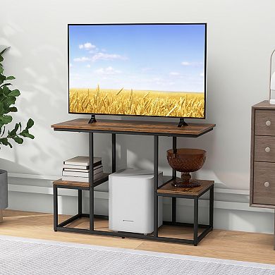 Rustic Tv Console Table For 50 Inches Tvs-Rustic Brown