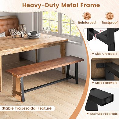 Dining Bench 3 Person Entryway Shoe Bench With Metal Frame