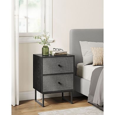 Bed Side Table with Fabric Drawers