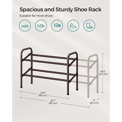 Adjustable Shoe Rack Organizer For 8-20 Pairs Of Shoes For Entryway, Closet, Doorway