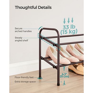 Adjustable Shoe Rack Organizer For 8-20 Pairs Of Shoes For Entryway, Closet, Doorway
