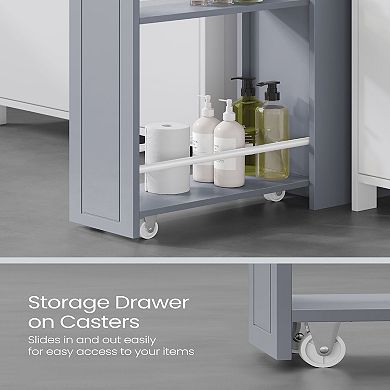 Slim Bathroom Storage Organizer, Toilet Paper Storage Cabinet With Slide Out Drawers