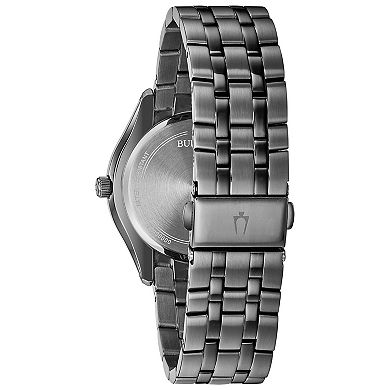 Bulova Men's Grey Ion-Plated Stainless Steel Gray Dial Bracelet Watch - 98B288