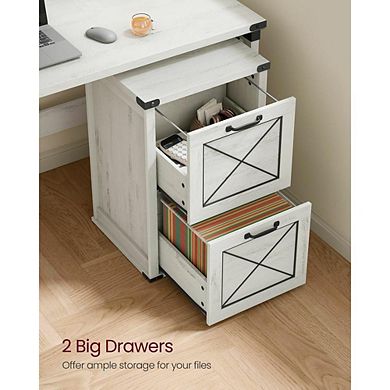 Modern Farmhouse Filing Cabinet With 2 File Drawers, Printer Stand, Fit A4, Letter Size