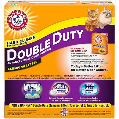 Arm & Hammer Double Duty Dual Advanced Odor Control Scented Clumping Cat Litter - 14 lbs.