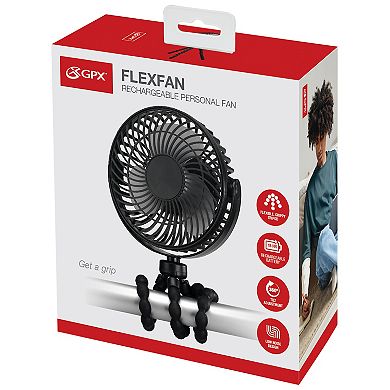 GPX FlexFan Rechargeable Personal Fan