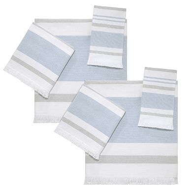 IZOD Clubhouse Stripe 2 Piece Hand Towels Set