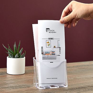 6 Pack Brochure Holder Wall Mount, Flyer Pamphlet Rack, Menu Card Display Stand