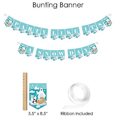 Big Dot Of Happiness Arctic Polar Animals - Party Supplies - Banner Decor Kit - Fundle Bundle