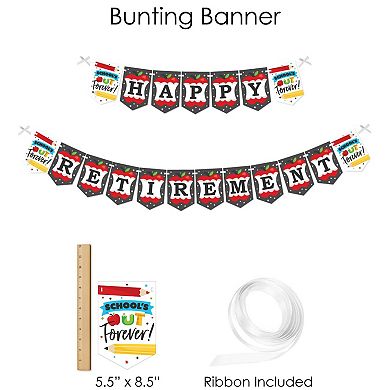 Big Dot Of Happiness Teacher Retirement Party Supplies - Banner Decor Kit - Fundle Bundle