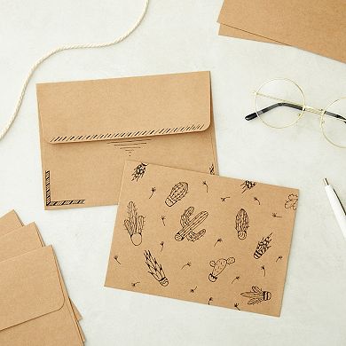 50-pk A7 Brown Kraft Paper Envelopes With Self-sealing Flaps For 5x7 Cards