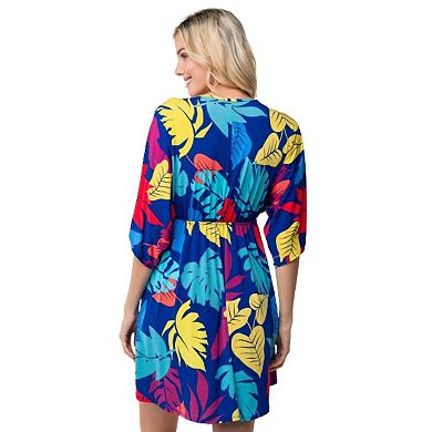 Fashnzfab Full Size Printed V-neck Mini Dress