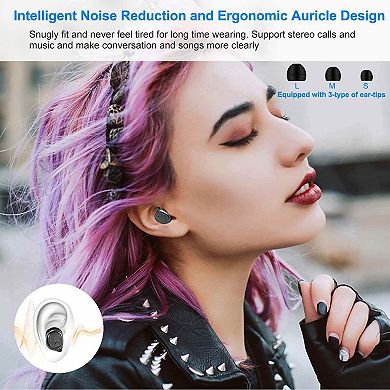 Wireless Stereo Earbuds, 32.8 Ft Range, Crystal Sound, Touch Control With Magnetic Charging