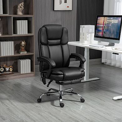 Vinsetto Vibration Massage Office Chair With Heat, Pu Leather, Black