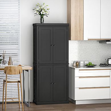Homcom Modern Kitchen Pantry, 6-tier Cabinet Organizer W/ 4 Adjustable