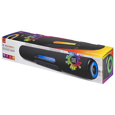 iLive 18-inch Portable Wireless Multimedia Soundbar Speaker with LED Lights