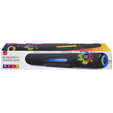 iLive 18-inch Portable Wireless Multimedia Soundbar Speaker with LED Lights