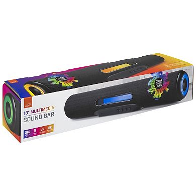 iLive 18-inch Portable Wireless Multimedia Soundbar Speaker with LED Lights