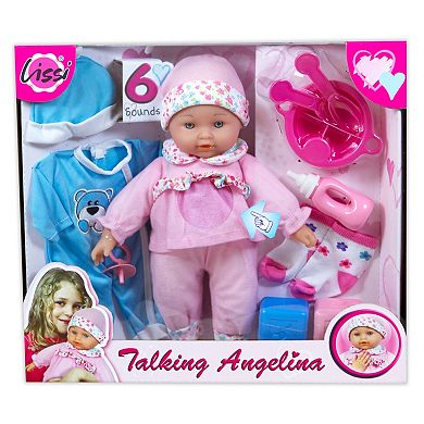 Lissi Dolls Talking Baby Doll with Accessories 