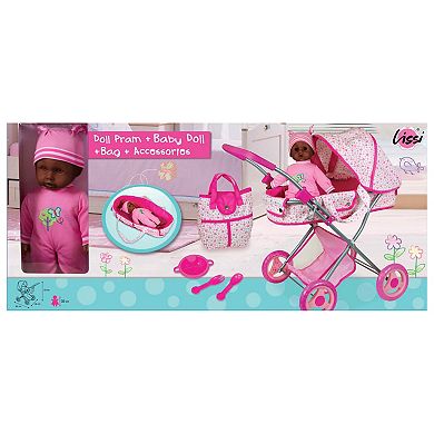Lissi Deluxe Doll Pram with Baby Doll & Accessories