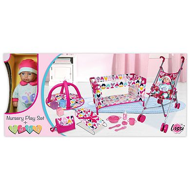 Lissi Baby Doll Complete 15 Piece Nursey Play Set 