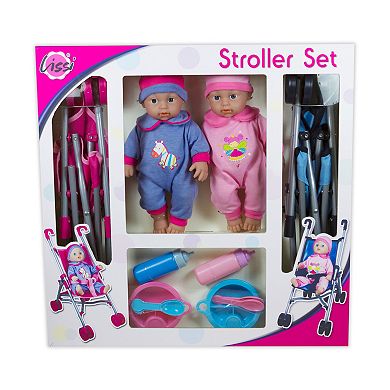 Lissi Umbrella Stroller Twin Set with 2 Toy Baby Dolls