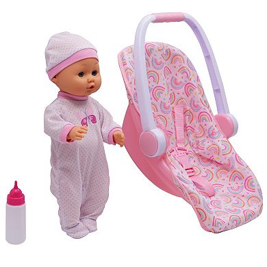 Gi-Go Toys Dream Collection: 16" Baby Doll with Toy Carrier / Car Seat Set