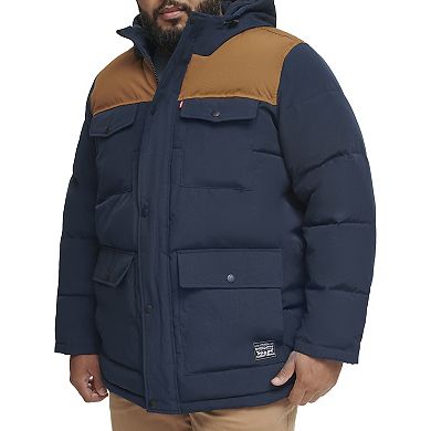 Big & Tall Levi's® 4 Pocket Hooded Puffer Jacket