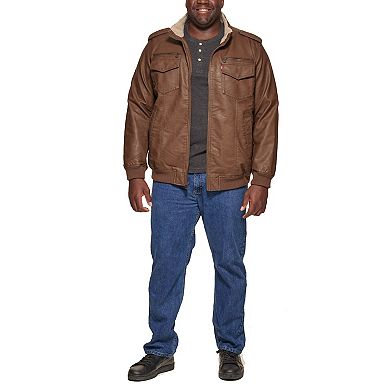 Big & Tall Levi's?? Faux Leather Sherpa Lined Bomber Jacket