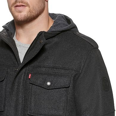 Big & Tall Levi's® Wool Blend Jacket with Hood