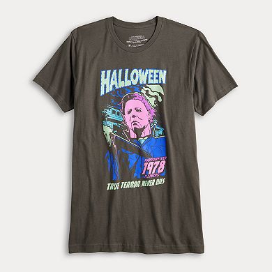 Men's Halloween Michael Meyers Neon Graphic Tee