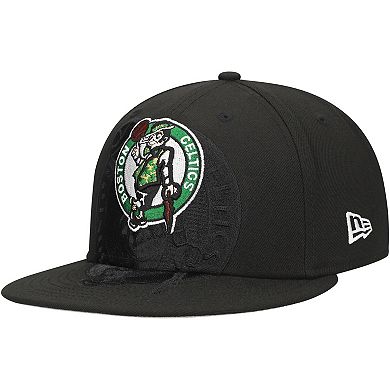 Men's New Era Black Boston Celtics Blackout Shadow Logo 59FIFTY Fitted Hat