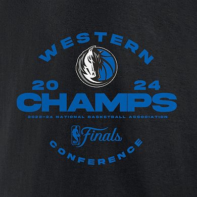 Men's Fanatics Black Dallas Mavericks 2024 Western Conference Champions Jump Ball Roster T-Shirt