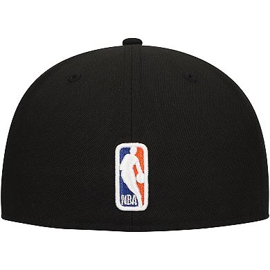 Men's New Era Black New York Knicks Blackout Shadow Logo 59FIFTY Fitted Hat