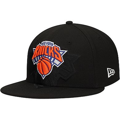 Men's New Era Black New York Knicks Blackout Shadow Logo 59FIFTY Fitted Hat