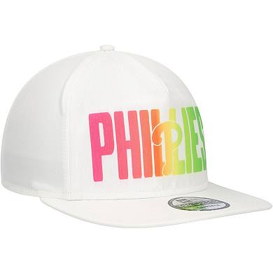 Men's New Era White Philadelphia Phillies Spring Spectrum Golfer Snapback Hat