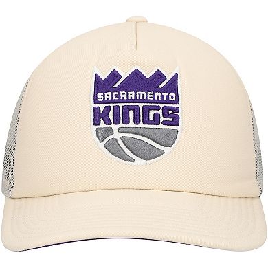 Men's Mitchell & Ness Cream Sacramento Kings Trucker Adjustable Hat