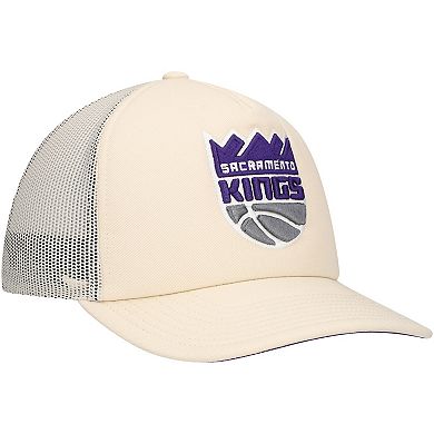 Men's Mitchell & Ness Cream Sacramento Kings Trucker Adjustable Hat