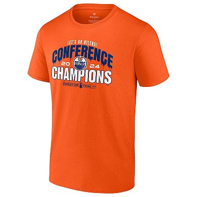 Men's Fanatics  Orange Edmonton Oilers 2024 Western Conference Champions Hometown T-Shirt