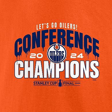 Men's Fanatics  Orange Edmonton Oilers 2024 Western Conference Champions Hometown T-Shirt