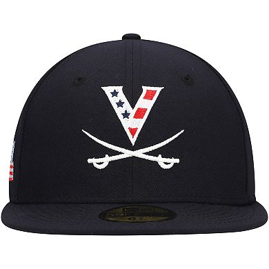 Men's New Era Navy Virginia Cavaliers Red, White & Hoo 59FIFTY Fitted Hat