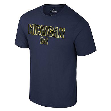 Men's Colosseum Navy Michigan Wolverines Color Pop Active Blend T-Shirt