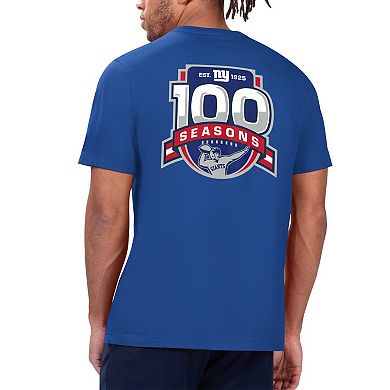 Men's Starter Royal New York Giants 100th Season Prime Time T-Shirt